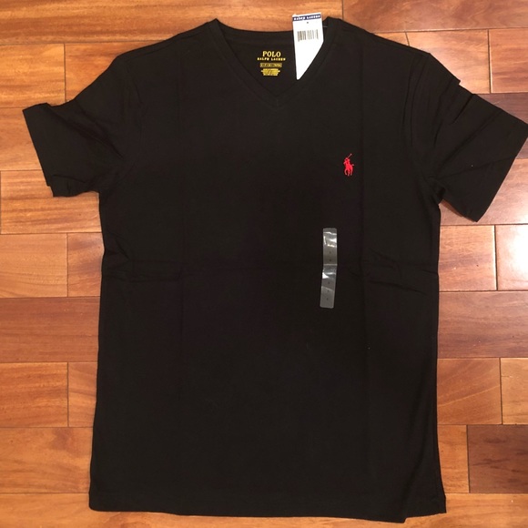 black polo t shirt with red horse